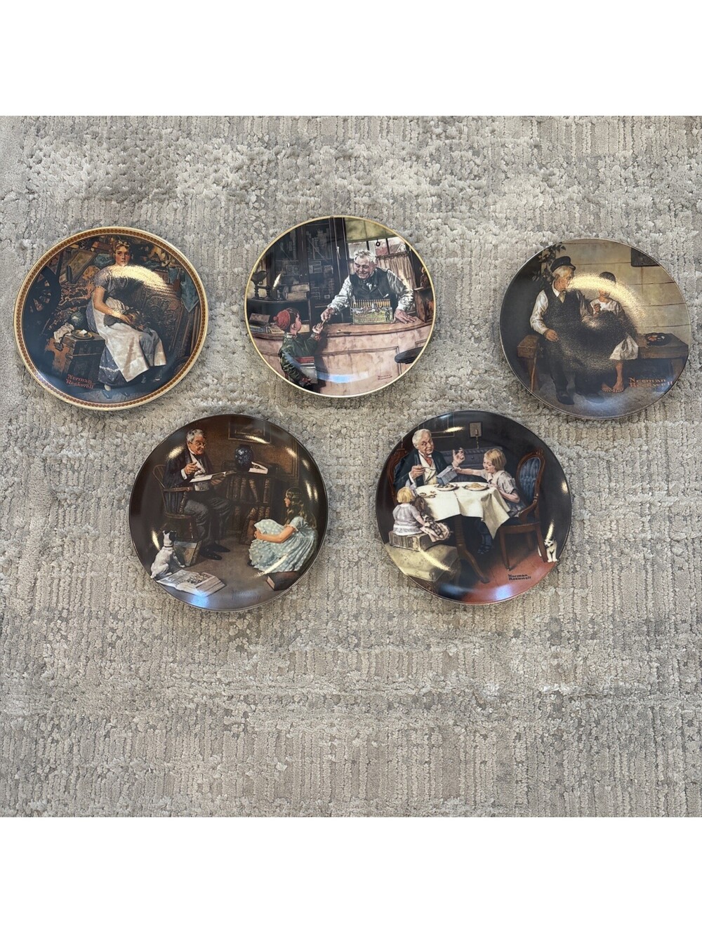 Lot Of 5 Norman Rockwell Plates.